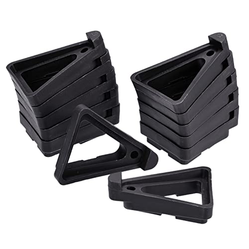 sourcing map Pies para Macetas, 12x Soportes Triangulares para Macetas de Plástico para Plantas de Jardín Interiores y Exteriores, Transpirabilidad y Prevención de Pudrición, Negro