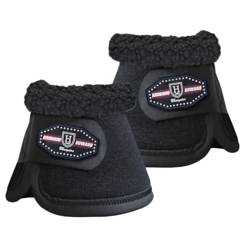 Image of Harrison Howard Essential Bell Boots Shock Absorption with Fleece Trim Non-Rotating Reinforcement