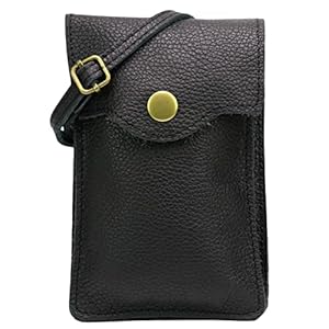 SH Leder ADA G3282 Mobiele telefoontas voor dames, multifunctionele tas, schoudertas van echt leer, verstelbare schouderriem, mobiele telefoon tot 6,8 inch, 12 x 19 cm