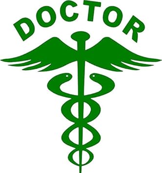 Green Doctor Car Decal Sticker Pack of 2 (14.5 x 15.5 cm) | Medical Doctor Symbol Vinyl Sticker for Car, Bike, Window & Laptop