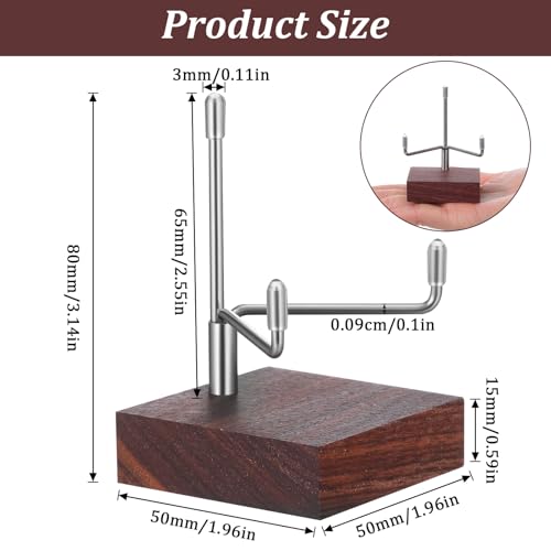 Bruislard Wood Display Stand with Adjustable Metal Arms Gold Decorative Plate Stand Easel Holder Small Rock Crystal Collectibles Holder for Displaying Picture Mineral Fossil Coral