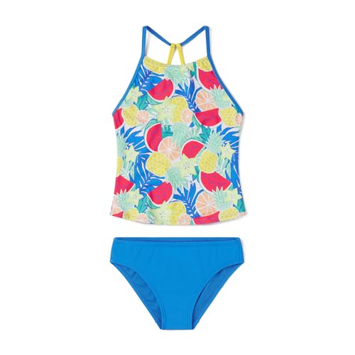 Speedo Girl's Printed High Neck Two Piece Tankini Set - Super Sonic, Size 7 by Speedo - Used condition - CA$27.58