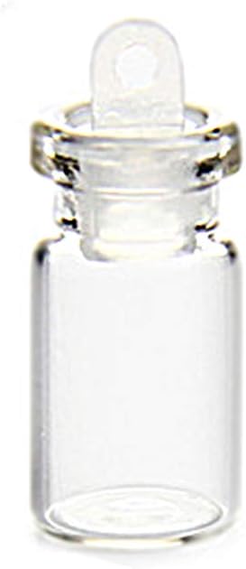 ConStore 30 Pack Mini Glass Wishing Bottles Tiny Jars Vial With Plastic Stopper For Decoration,For DIY Pendants,Wish Note Craft Bottle Small Charm Vials (1ml)