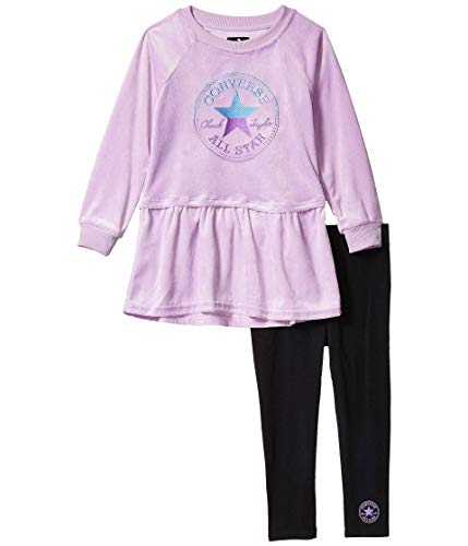 Converse Girl's Ombré Chuck Patch Velour Peplum Dress & Leggings ...