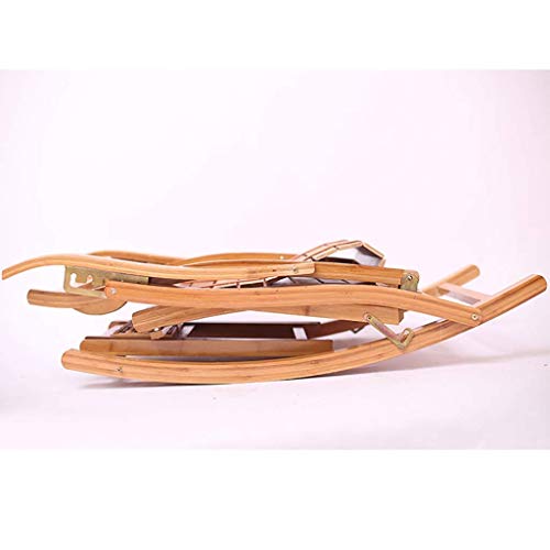 DFJU Cadeira de balanço, cadeira de balanço de bambu espreguiçadeira ao ar livre deitada confortável