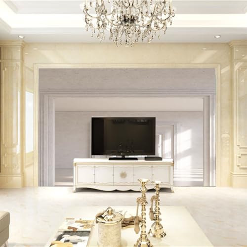 Papier peint intissé salon et chambre design moderne blanc effet relief 3D