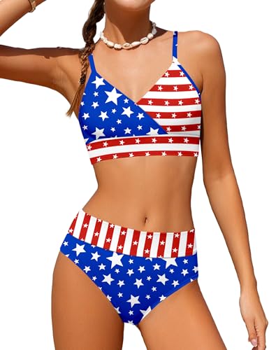 Image of Girls Swimsuit V Neck Bikini Set Color Block with Cover Up 3Pcs Bathing Suits