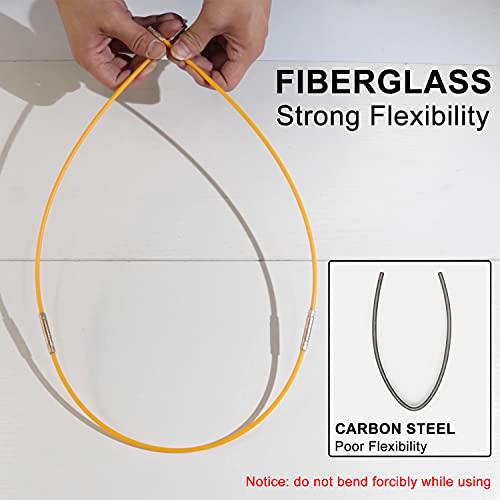 11' Fiberglass Running Electrical Wire Cable Pulling Fish Tape Kit with 5 Different Attachments and Fish Tape Tool in a Carrying Case