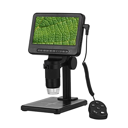 Cyfrowa kamera mikroskopowa, powiększenie 500-1000x, wyświetlacz LCD 5 cali, regulowane światła LED, w zestawie stojak