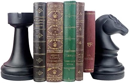 Decorative Bookends Chess Bookends, Black Book Ends Heavy Book Su...