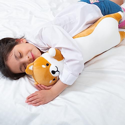 Aiuidun Langes Shiba Inu Plüschtier Riesiges Corgi Hund Stofftiere Plüschkissen Weiches Langes Hund Plüsch Spielzeug Kuschelkissen Geschenke für Mädchen Jungen (70cm/27.55inch, Yellow)