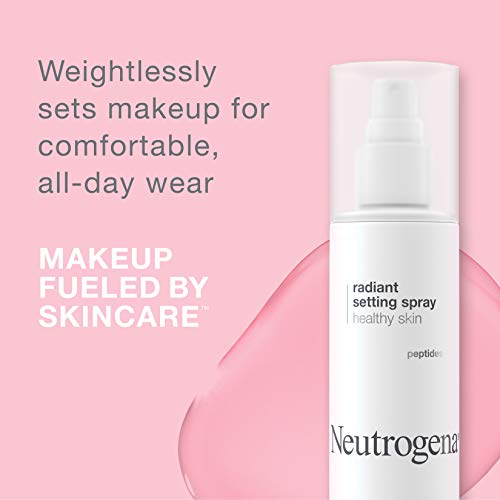 Neutrogena Healthy Skin Radiant Makeup Setting Spray, Long-Lasting, Formulated With Antioxidants & Peptides Weightless Face Setting Mist For Healthy Looking, Glowing Skin, 3.4 Fl. Oz #TOP1