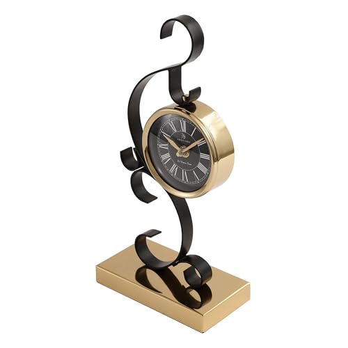 Image of Decor de Maison Handcrafted Stellar Mirage Luxury Table Clock for Livingroom,Bedroom,Studyroom | Desk /Table Clocks for Home Decor | Silent Analog Table Clock | Best for Gifting (Gold)