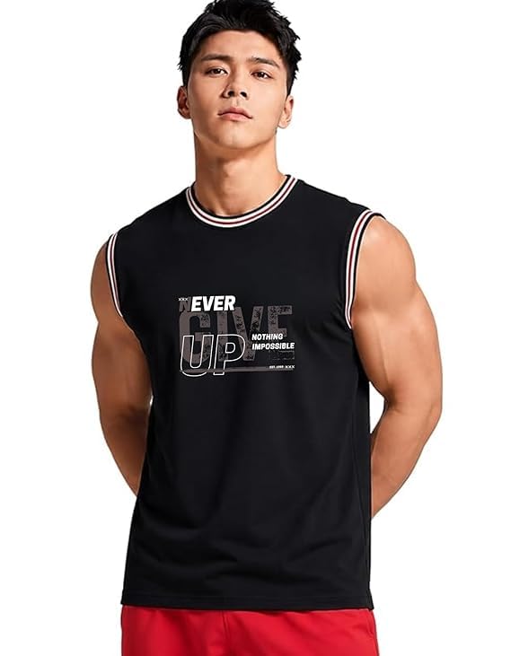 Men's Sleeveless Tank Top, Poly Cotton Blend, Muscle Fit, Breathable Lightweight Vest for Gym, Bodybuilding, Running, Training & Casual Wear-picture-33