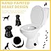 Honeydak 2 Pack Toilet Bolt Caps Decorative Dog Toilet Bolt Screw Covers Cute Ceramic Bathroom Decor Fun Themed Gadgets Bathroom Replacement Parts