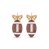 Football Earrings for Women Baseball Acrylic Bow Dangle Earring Competition Cheer Earring Football Shape Game...