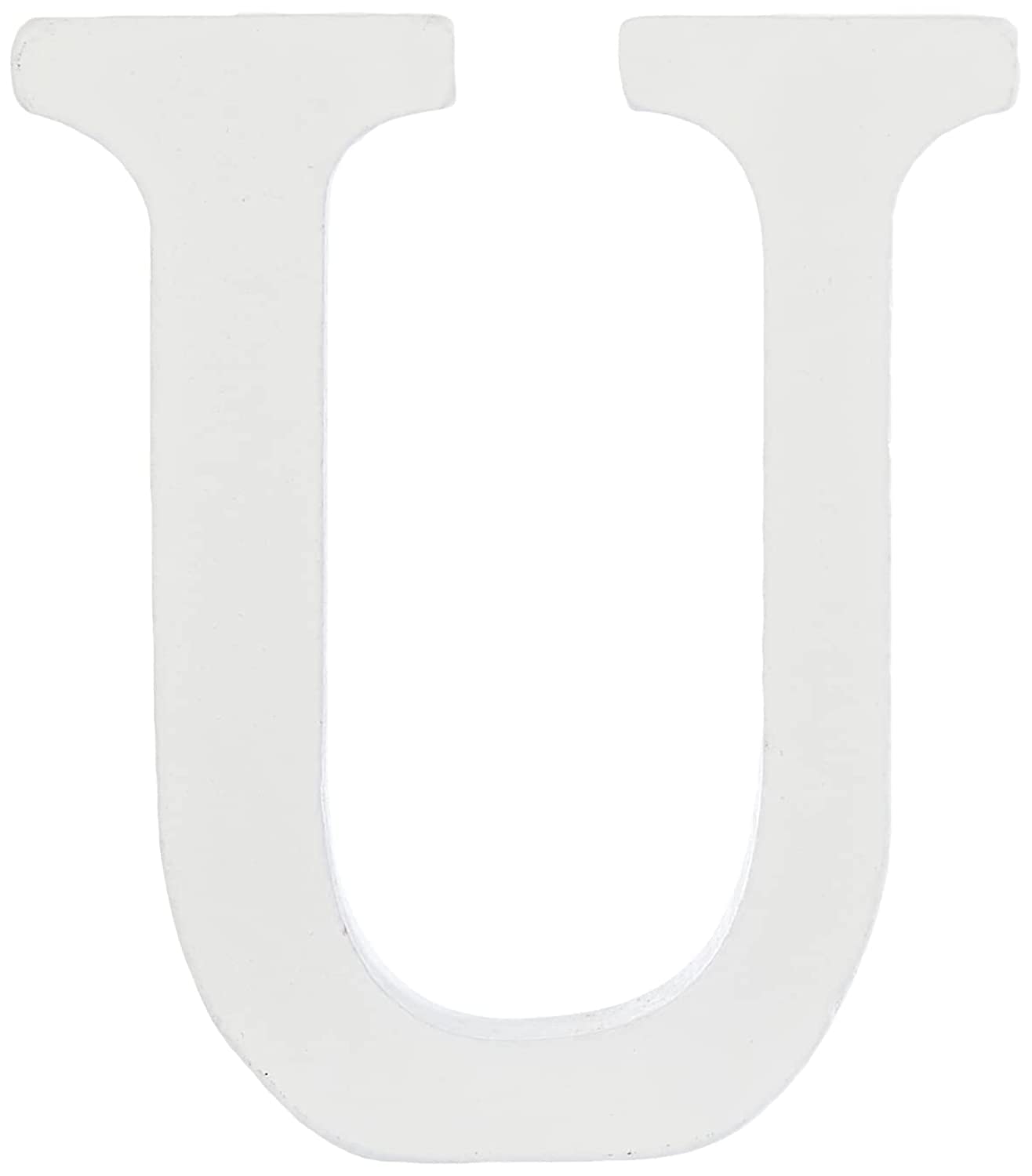 Rosymoment Alphabet U Wooden Decorative Wall Letter for Children's Bedroom Decor, 8 cm Length, White (Letter U)