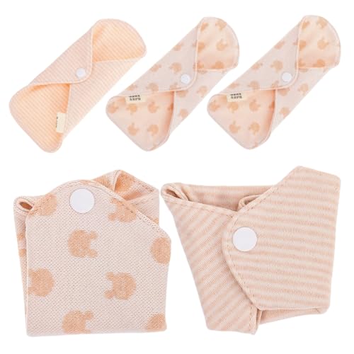 DEARMAMY 5piezas Compresas Tocologicas Postparto y Menstruales De Algodón Reutilizables Cómodas y Transpirables