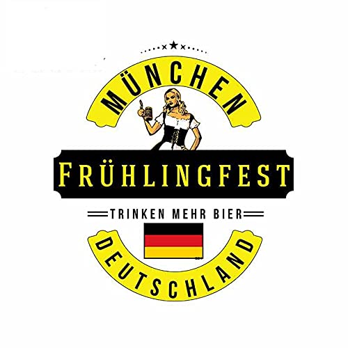 Pegatinas y calcomanías divertidas para coche de 13cm x 11cm para Frigorífico Fruhlingfest Springfest Munchen Munich a prueba de agua