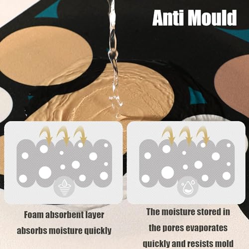 Image of SKVM Memory Foam Water Absorbent Rectangular Shape Mat for Bathroom Kitchen Floor Door Entrance Anti Slip Foot Skid Shower mat (Design 9)
