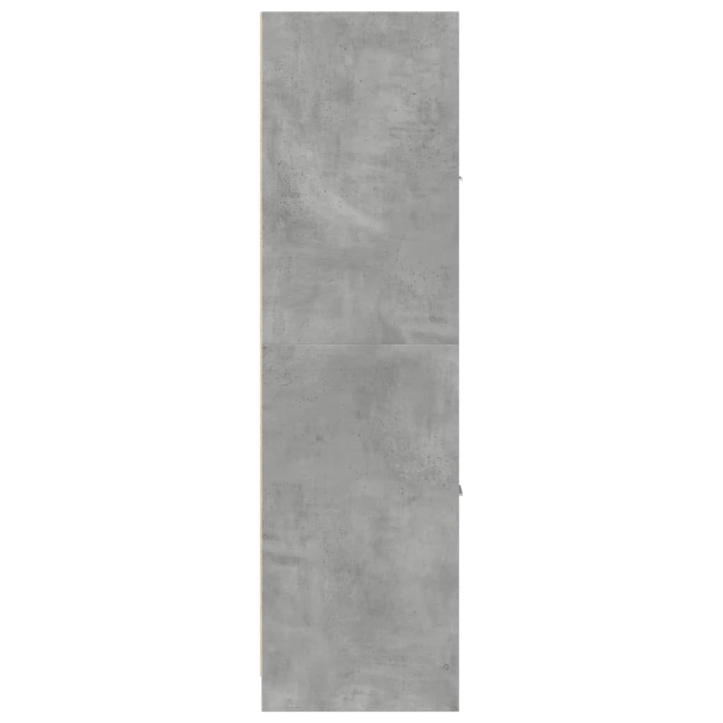 Armario farmacéutico gris hormigón 40 x 41 x 144,5 cm de material de madera con armario extraíble y rieles metálicos para organización de espacio de almacenamiento