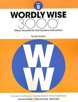 Wordly Wise 3000 Book 8 Student Book, 4th Edition ISBN 9780838877081
