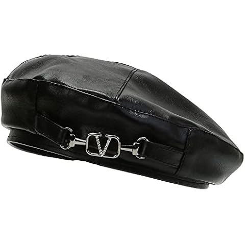 XYIYI PU Leather Black Beret for Women Cover