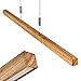 Produktbild LED Hängeleuchte Deshka, höhenverstellbare Hängelampe aus Metall/Holz in Nickel-matt/Braun, Höhe max. 166 cm, 24 Watt, 2400 Lumen, Lichtfarbe 2700-4000 Kelvin, stufenlos dimmbar über Tastdimmer