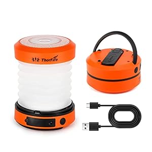 ThorFire LED Camping Lantern Lights Hand Crank USB Rechargeable Lanterns Collapsible Mini Flashlight Emergency Torch Night Light Tent Lamp for Camping Hiking Tent Garden Patio – CL01