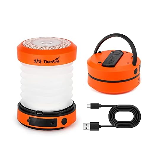 ThorFire LED Camping Lantern Lights Hand Crank USB Rechargeable Lanterns Collapsible Mini Flashlight Emergency Torch Night Light Tent Lamp for Camping Hiking Tent Garden Patio - CL01
