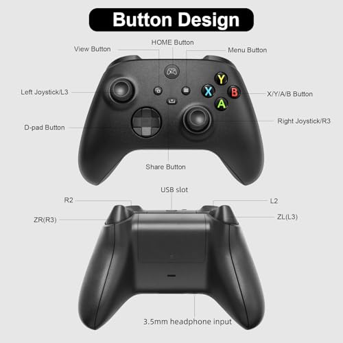 Image of Controller Compatible with Series X /S, One X /S Consoles -Dual Vibration& 3.5mm Audio Jack(Batteries and Receiver are Not Included)
