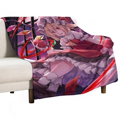 毛布 シングル 東方シリーズ フランドール・スカーレット ブランケット フランネル マイクロファイバー 150x200cm 大判 軽量 あったか なめらか肌触り 使いやすい 掛け毛布 ふんわり もふもふ 柔らかく肌触り ぶらんけっと もうふ ひざ掛け 冷房