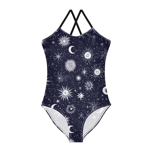 Swimsuit for Girls 1 Piecing Toddler Bathing Suit Girl Toddler Swim Suit for Girls Beach Swimwear Starry Night Star Sun Moon