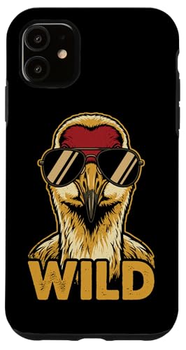 Wild Funny Sandhill Crane �T���O���X ���g�� �X�}�z�P�[�X iPhone 11 �p