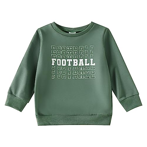 Toddler Boys Girls Long Sleeve Letter Prints Casual Tops Hoodie Pullover for Kids Clothes Toddler Boy (Green, 5-6 Years)