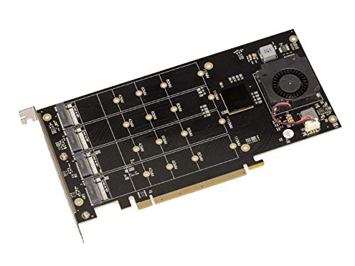Carte contrôleur M2 PCIe x16 adaptateur 4 SSD M.2 NVMe 16000MB/s PLX8747