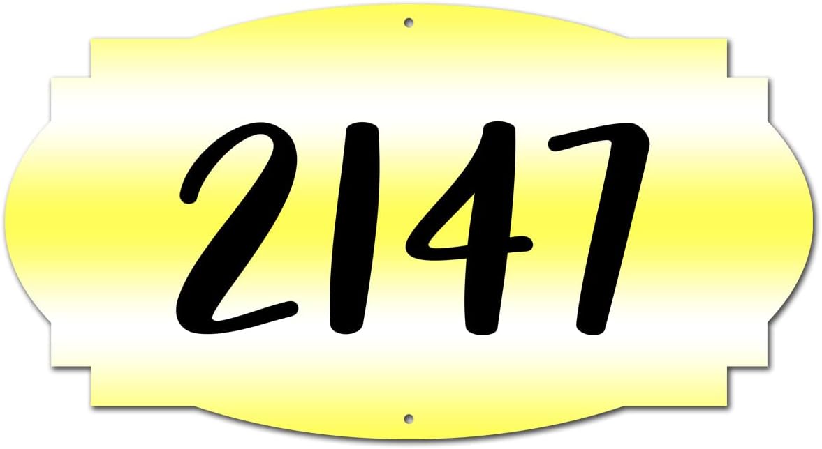 VWAQ Custom Address Aluminum Sign House Number Plaque - Single Sided and Reflective Pre-Drilled Holes - AS3S8 Vertical (Turquoise)