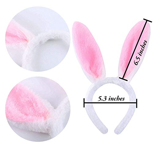 BJ-SHOP Bunny Ears Rabbit Headband Plush for Easter Costume Party Decoration, Pink - Image 4