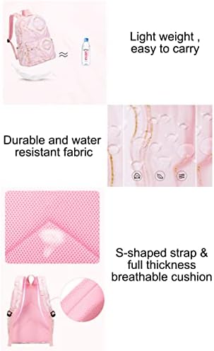 Marble Gold Navy Art 3D Printed 3pcs/Set Bags Laptop Daypack Backpack Lunch Bag Pencil Case