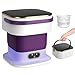 Mini Lavadora,15L Lavadora Portatil con Centrifugado y 3 Modos de Limpieza para Ropa Pequeña. Lavadora Camping Plegable para Apartamentos,Dormitorios,Viajes,coches de turismo (Morado)