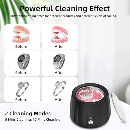 KIMWUVI Limpador de retentor ultrassônico. Cápsula de limpeza sônica portátil de 220 ml para proteto