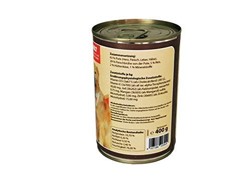 Love4Dogs Premium SCHONKOST Pute mit Reis und Hüttenkäse 6x400g Durchfall/Magen-Darm
