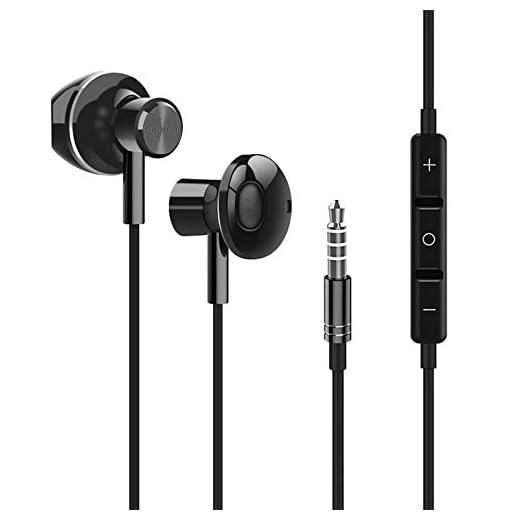 GEEKRIA 3.5MM Gaming Earphones Compatible with Google Stadia, New Xbox One, PS4, Cellphones, PC, Laptop, Earbuds Wired Stereo Bass in-Ear with Microphone and Volume-Control (Black)