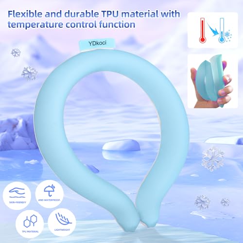Image of Neck Cooling Tube, Wearable Body Cooler Freeze Below 64F with Insulated Bag, Reusable Cooling Neck Wraps for Summer, Outdoor Sports, Hiking, Travel, Hot Weather Relief for Men & Women (Blue)