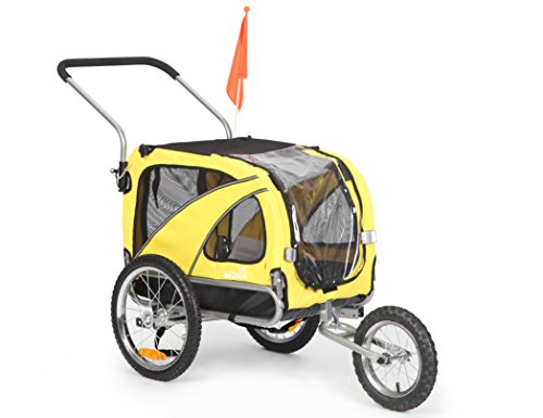 Sepnine & Leonpets Dog cart of 2 in1 Medium pet Dog Bike Trailer Bicycle Trailer and Jogger 10201 (Yellow)