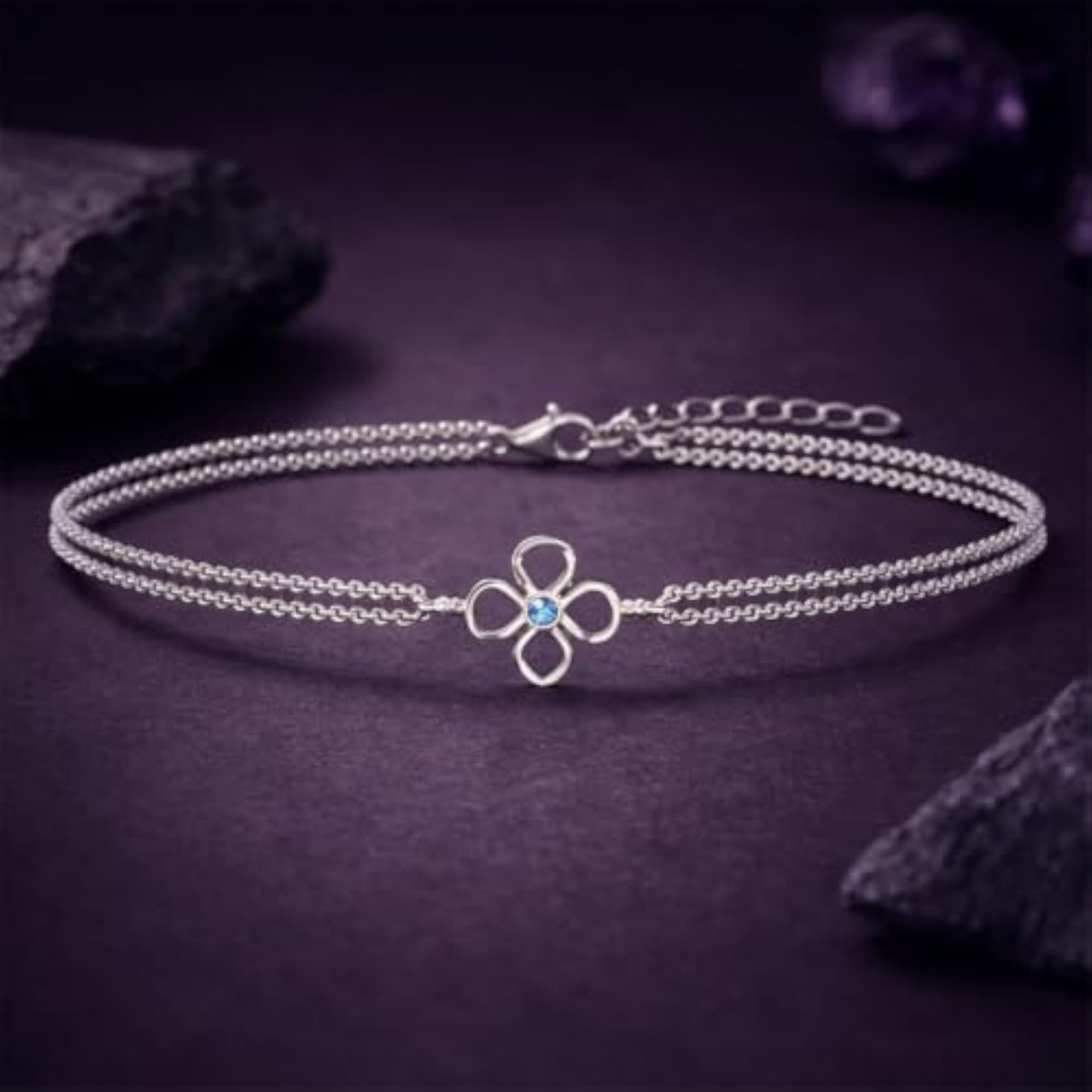 Women's 925 Sterling Silver Enea Double Chain Bracelet
