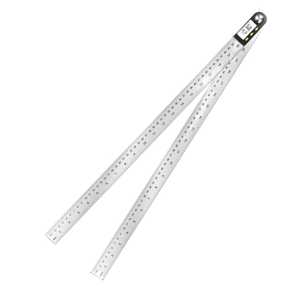 Udsknv[Ksl As Shown 500Mm 20Inch Digital Ruler Stainless Electronic Angle Meter Goniometer Digital Angle Finder Level Measuring Instruments