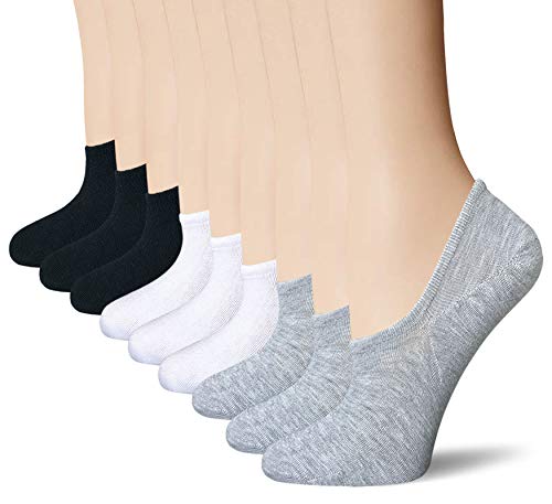 BERING No Show Socks Womens Ankle Low Cut Thin Non Slip Footies for Flats Sneakers Slip On, Size 7-9, Multipack, 9 Pairs