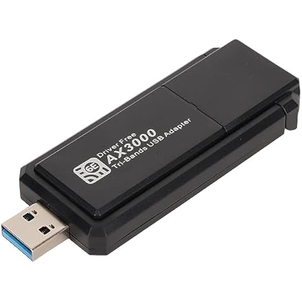 Adapter USB WiFi do Komputera, Bezprzewodowe Adaptery Sieciowe USB 3000Mbps, Trójzakresowa Karta Sieciowa USB z anteną do Laptopa Stacjonarnego Kompatybilna z Windows 10 11