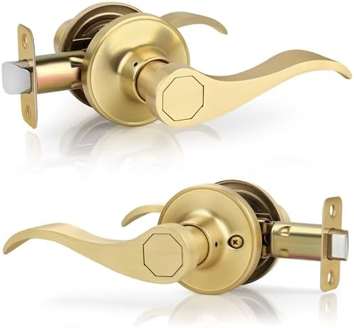 Moquin Wave Design Privacy Door Lever Without Keys, Reversible Door Handle Fo